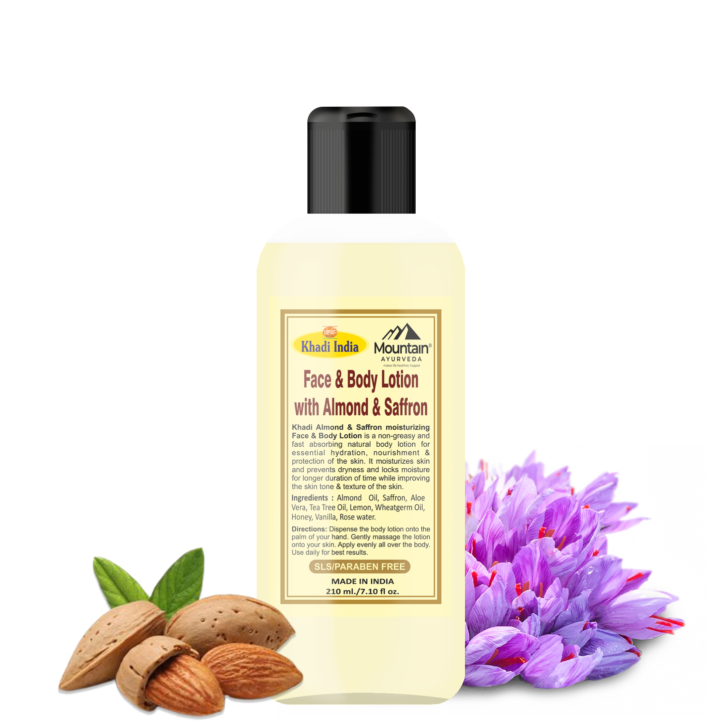 Khadi Almond Saffron Body Lotion 210 ml