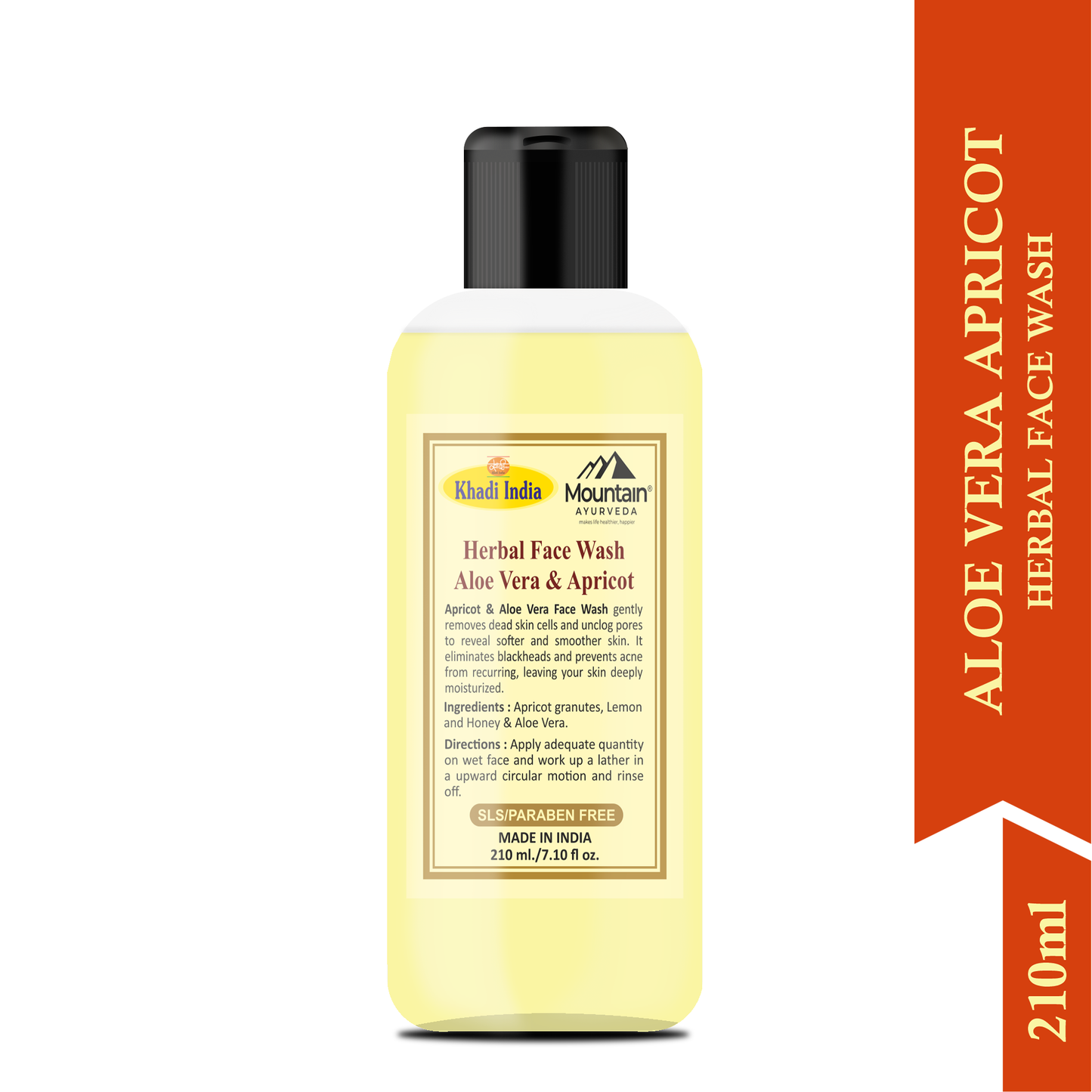 Khadi Herbal Face Wash with Aloe Vera & Apricot 210 ml