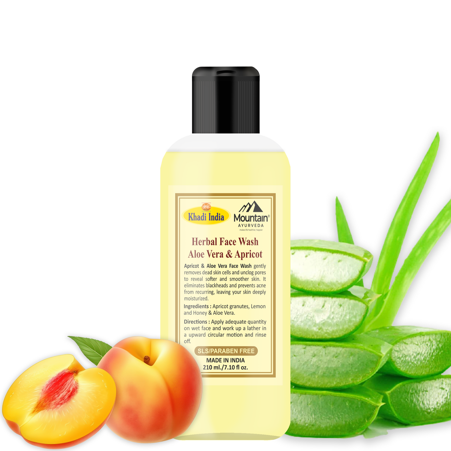 Khadi Herbal Face Wash with Aloe Vera & Apricot 210 ml