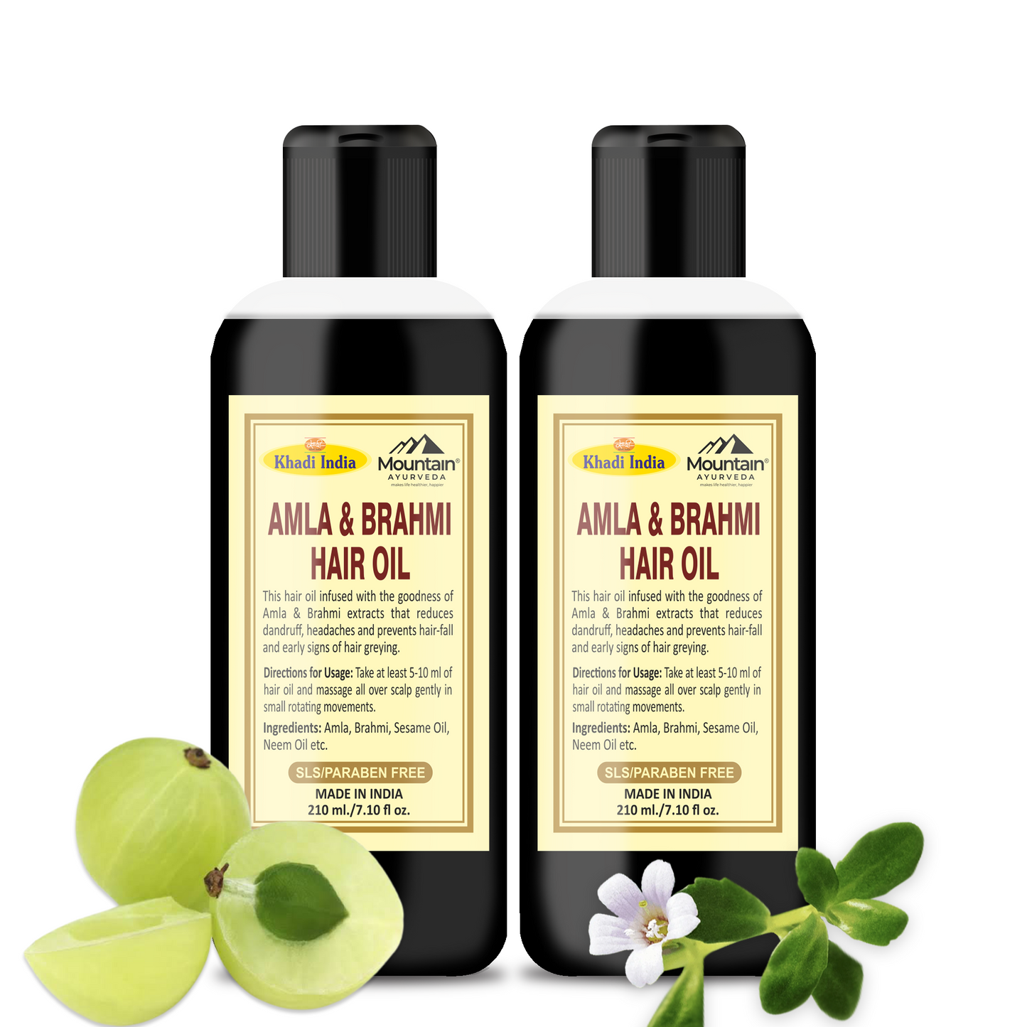 Khadi Amla Brahmi Hair Oil 210 ml (Pack of 2)