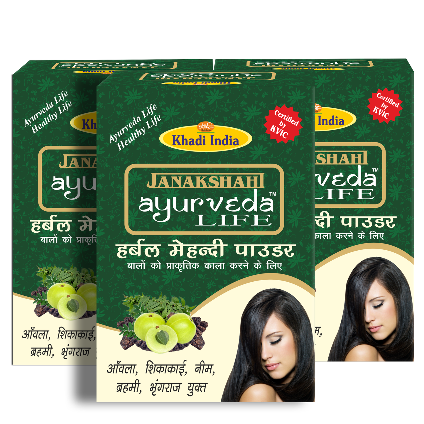 Janakshahi Black Heena Hair Pack 100g (Pack of 3)