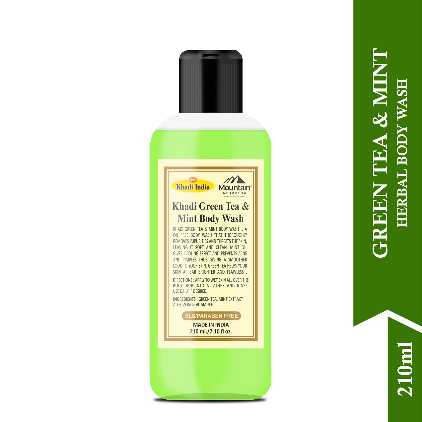 Khadi Green Tea & Mint Body Wash 210 ml