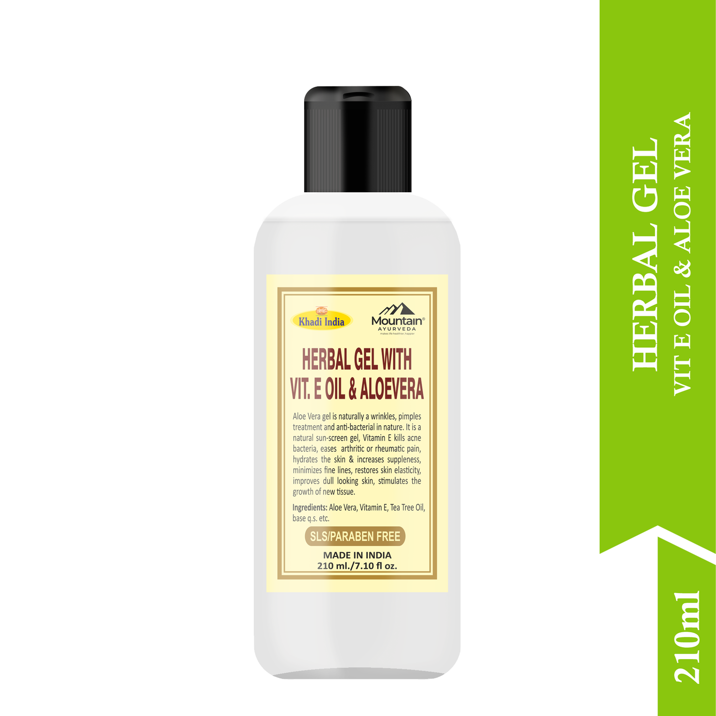 Khadi Herbal Gel with Aloe Vera & VIT E Oil 210 ml