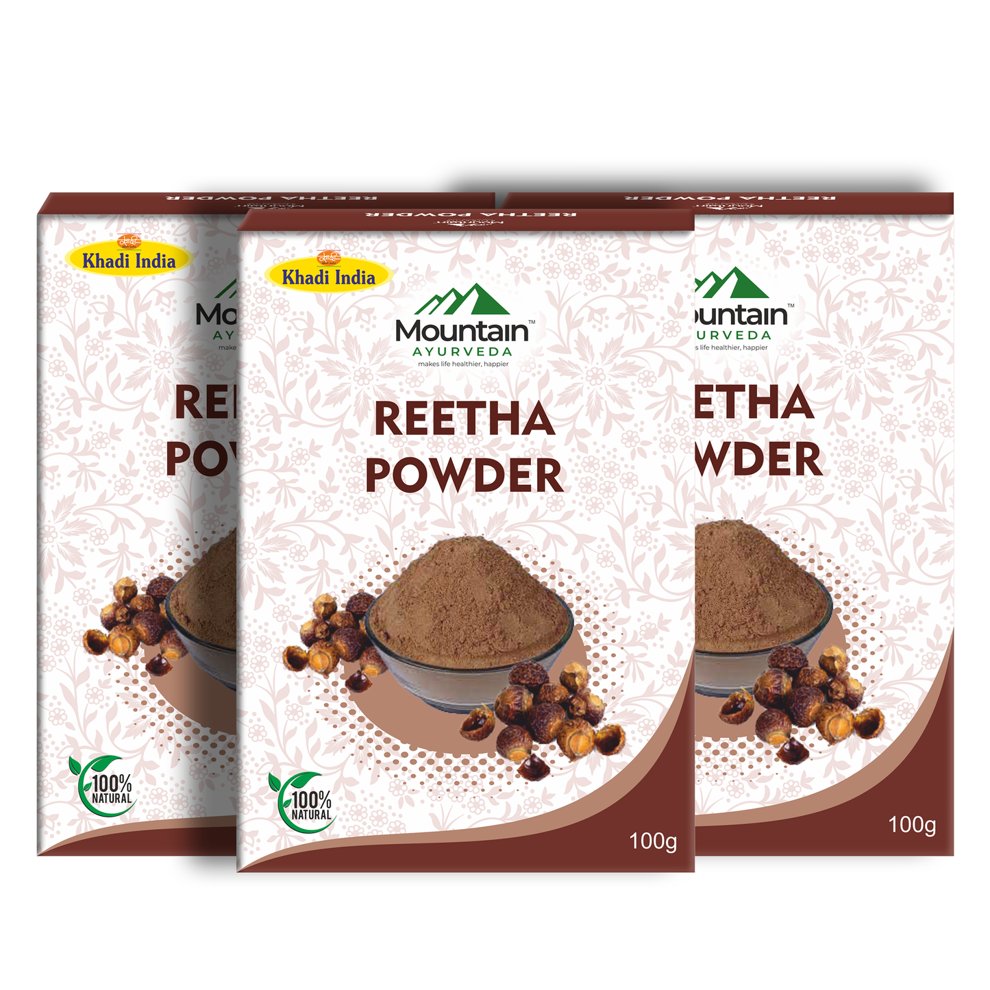 Mountain Ayurveda Reetha Powder 100g (Pack of 3)