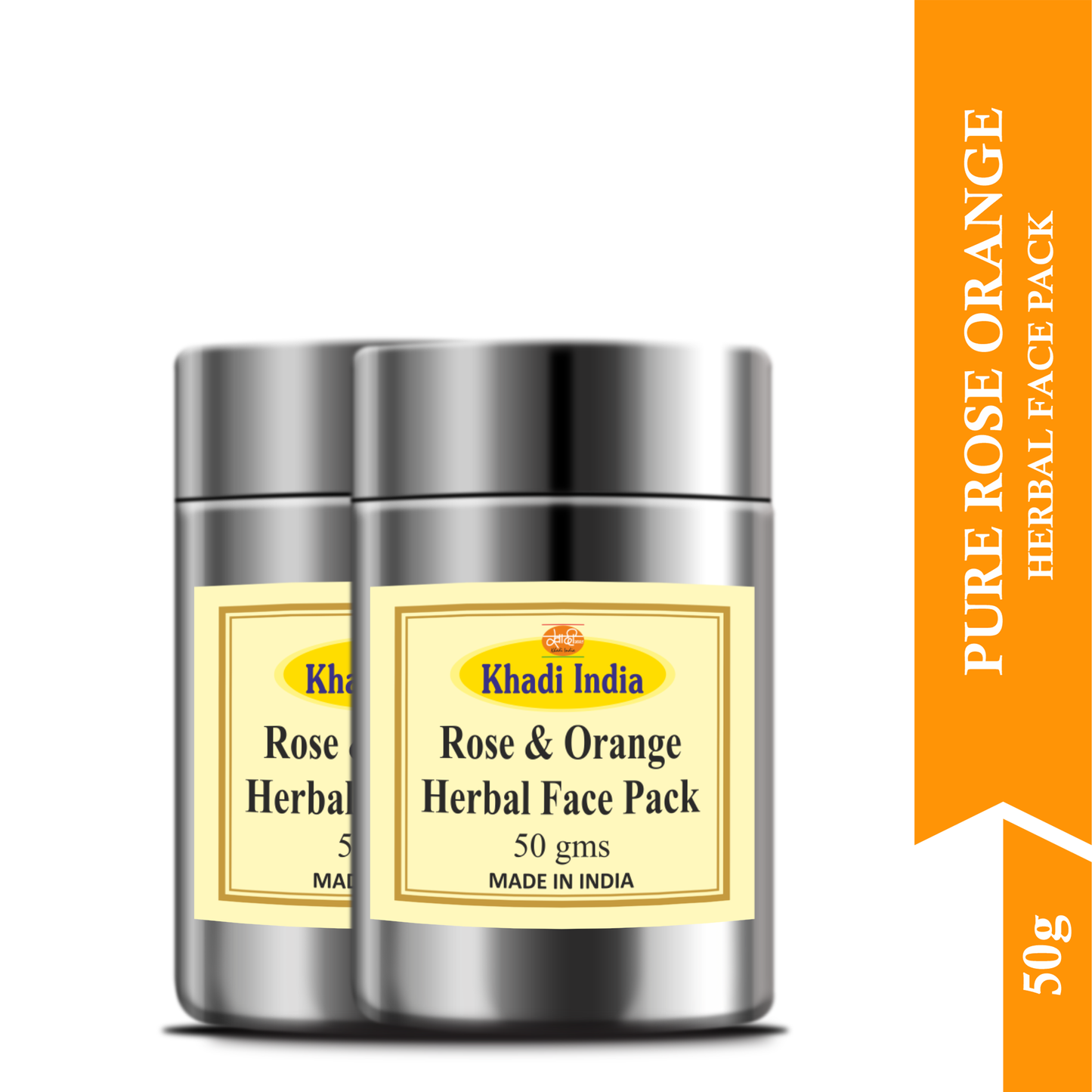 Khadi Rose & Orange Face Pack 50g (Pack of 2)