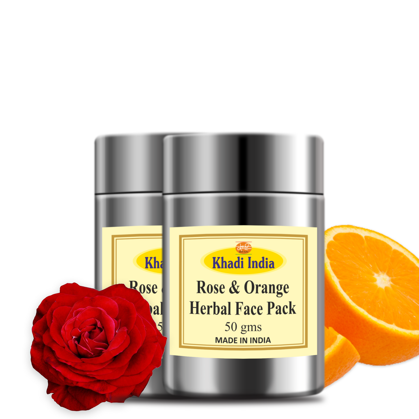 Khadi Rose & Orange Face Pack 50g (Pack of 2)