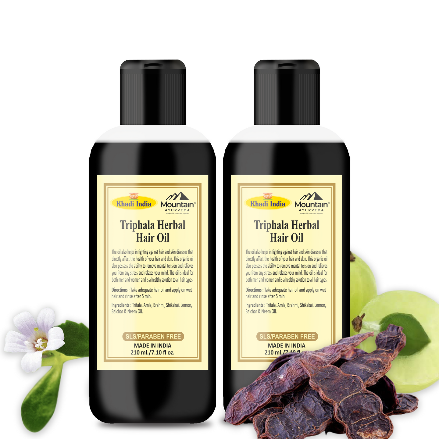 Khadi Triphala Hair Oil 210 ml (Pack of 2)