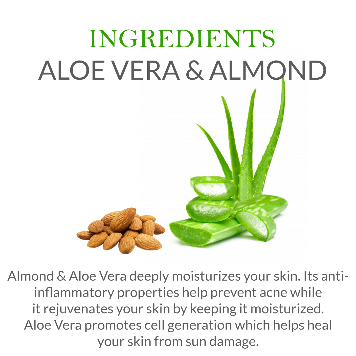 Khadi Aloe Vera Almond Soap Ingredients – Infused with Aloe Vera & Almond Oil