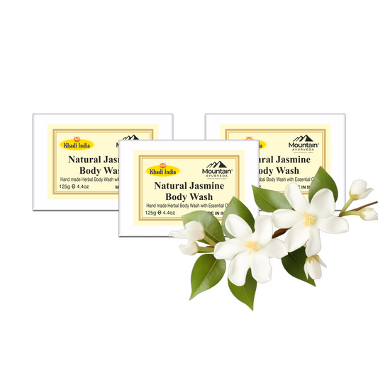 Khadi Jasmine Soap Pack of 3 – Handmade Ayurvedic Floral Soap for Hydration & Relaxation