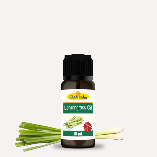 Khadi Lemongrass Essential Oil 10ml – 100% Pure & Natural for Skin, Hair & Aromatherapy