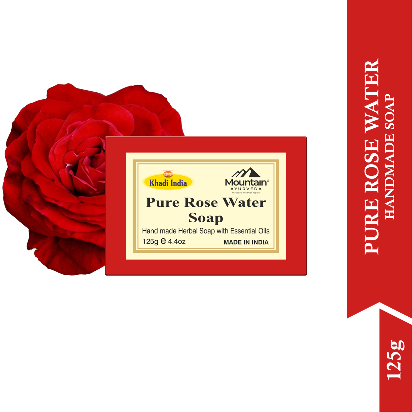 Khadi Rose Water Soap – Natural Anti-Inflammatory Bath Bar