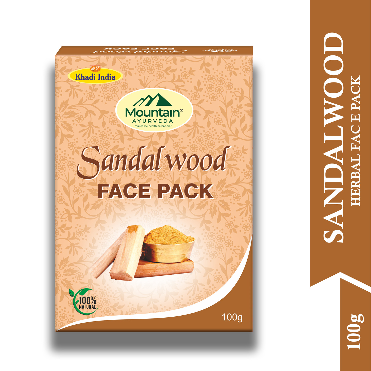 Mountain Ayurveda Sandalwood Face Pack 100g – Herbal Skin Soothing & Brightening Mask
